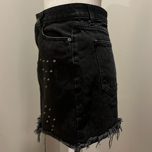 Carmar black wash studded denim skirt size 27 - Picture 2 of 12